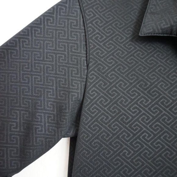 Vintage geometric print front zip polo tshirt - Picture 3 of 6